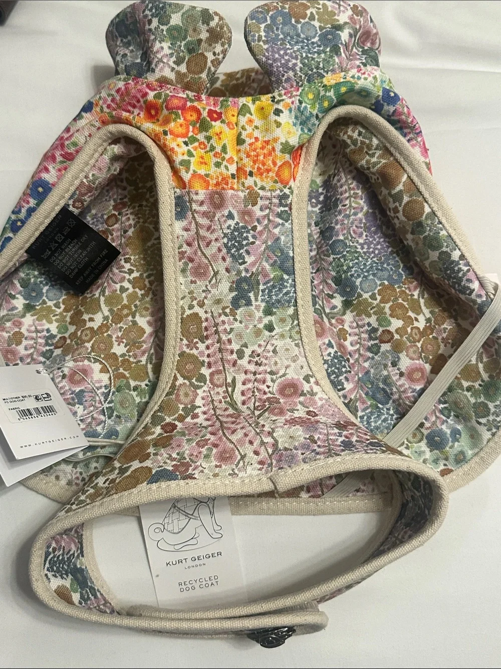 Kurt Geiger Canvas Floral Patchwork Dog Coat in Multicolor Floral